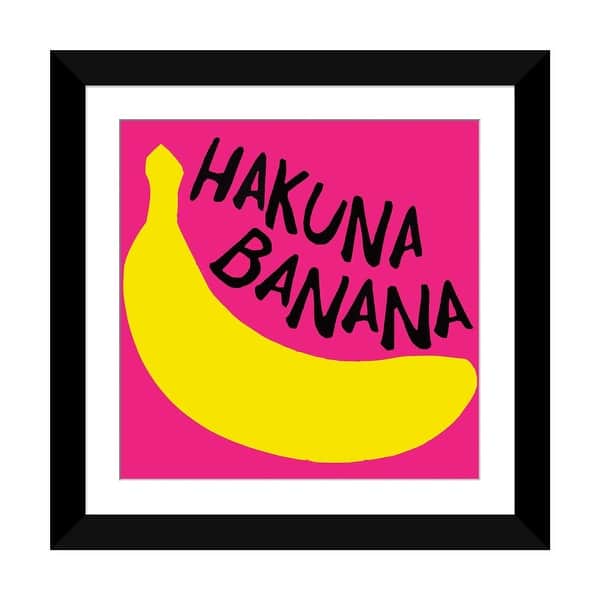 slide 2 of 20, iCanvas "Banana Yellow Pink Fruit Coloring Illustration" by Art Mirano Black - 24x24x1