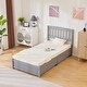 preview thumbnail 14 of 27, Four Large Drawers Pinewood Twin Bed With A Curved Vertical Headboard
