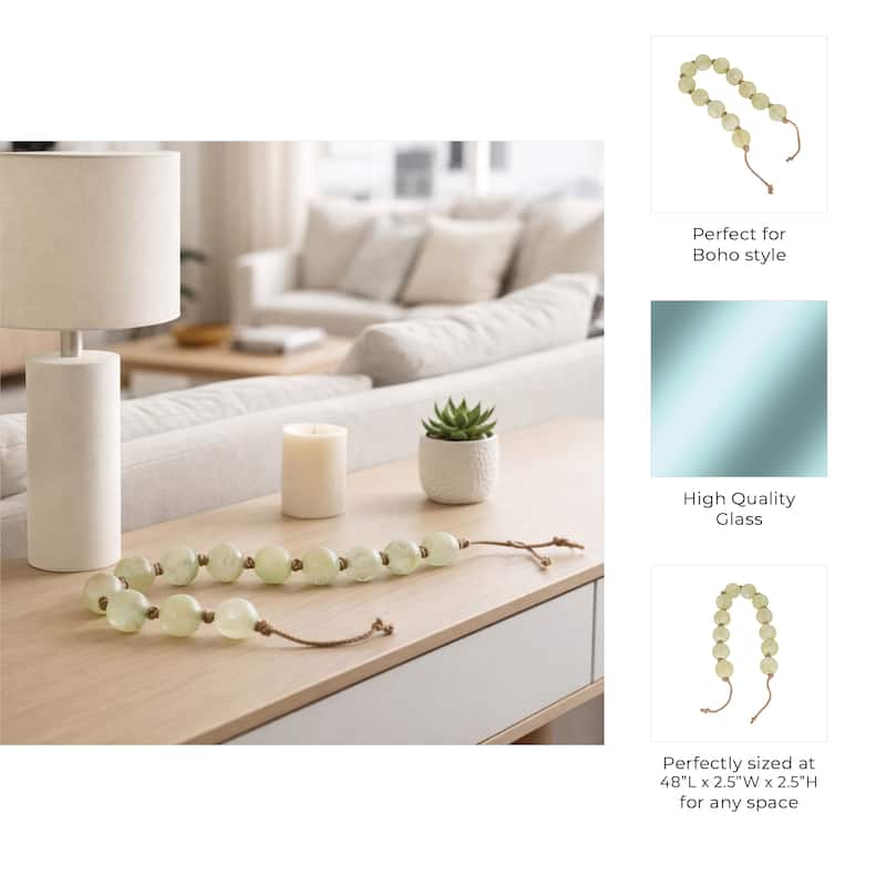 Decorative Glass Beaded Garland with Tassels - 48" - 48.0"