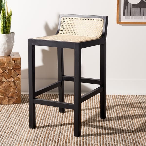 SAFAVIEH Saito Low Back Cane Counter Stool - 16