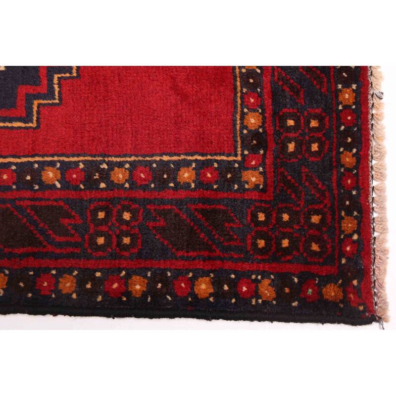 ECARPETGALLERY Hand-knotted Teimani Red Wool Rug - 3'3 x 6'6