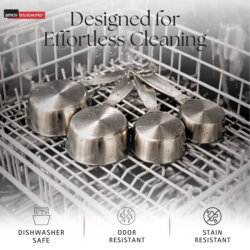 Amco Advanced Performance Set of 4 Measuring Cups - 1 cup, 1/2 cup, 1/3 cup, & 1/4 cup