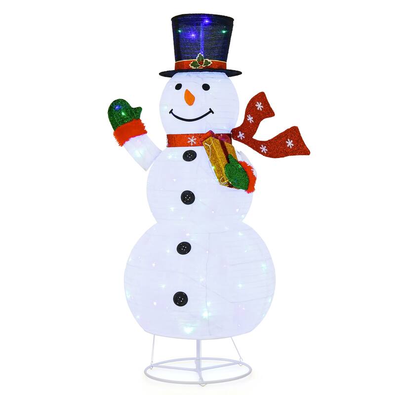 Gymax 6FT Lighted Christmas Snowman w/ Leds Christmas Pre-lit Yard