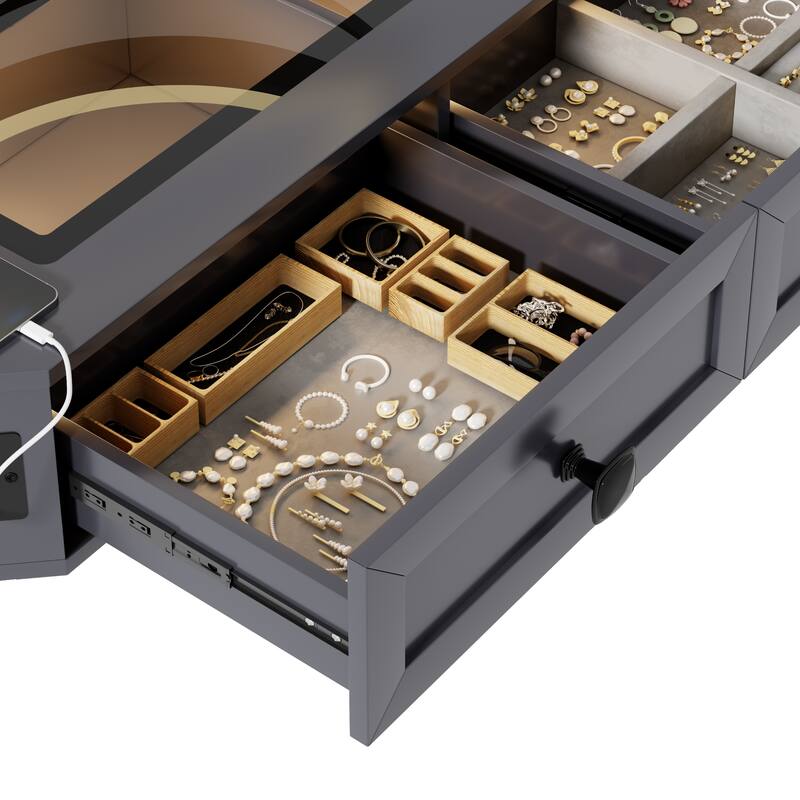Corner Makeup Vanity With Mirror