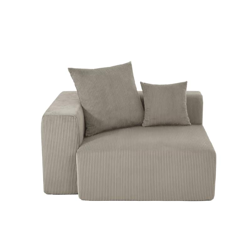 51"W Oversized Modular No Assembly Corduroy Accent Corner Chair