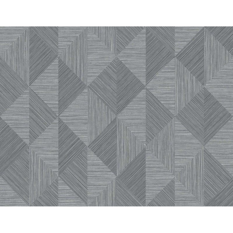 Seabrook Designs Diamond Inlay Embossed Vinyl Unpasted Wallpaper - 27 in. W x 27 ft. L - Charcoal Grass