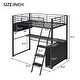 preview thumbnail 9 of 12, Black Colorful LED Twin Size Loft Bed with Desk and Shelves
