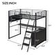 preview thumbnail 5 of 24, Twin/Full Size Kids Loft Bed with LED Light and Storage Shelves, Teens Metal Bed Frame with Ladder and Desk