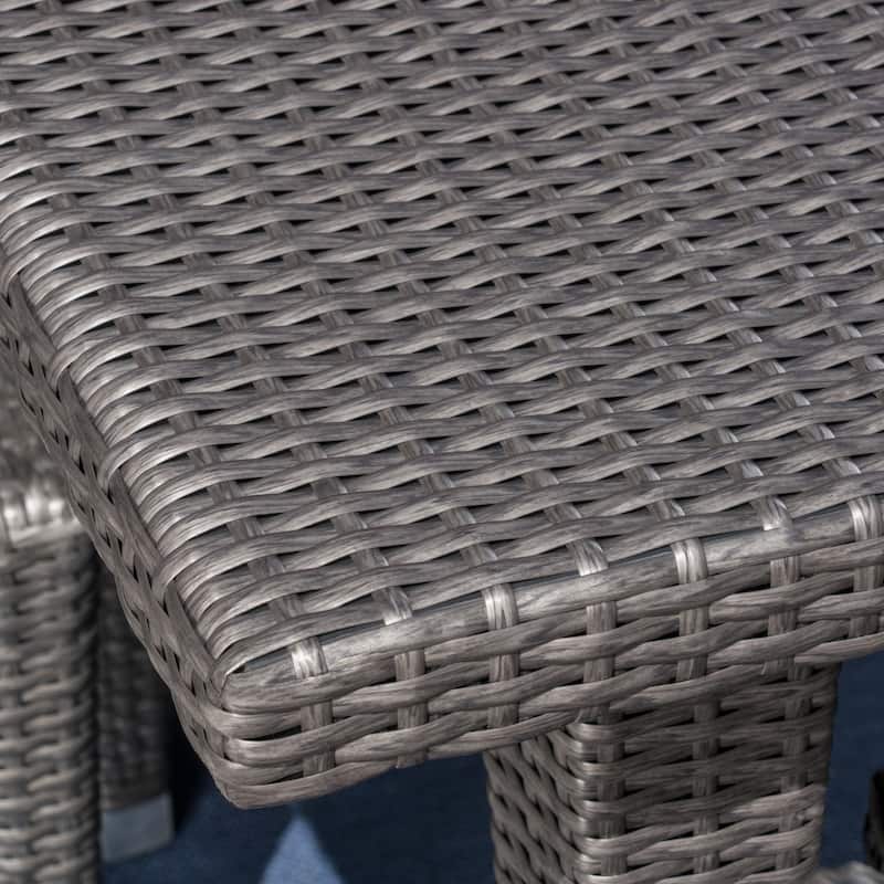 Landen Outdoor 9-Piece Rectangular Wicker Dining Set by Christopher Knight Home
