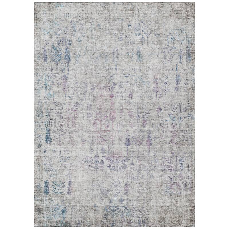 HomeRoots Floral Transitional Rectangle Outdoor Rug - 8' X 10'