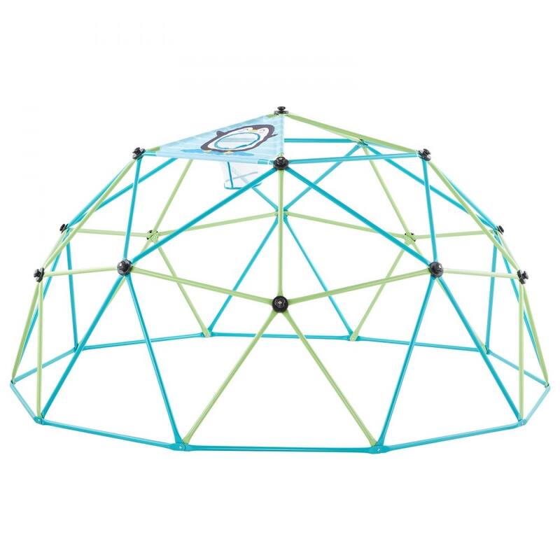 10FT Kids Climbing Dome Jungle Gym Outdoor Playset with Basketballs and Net for Ages 3-10 - 120 x 120 x 60 in
