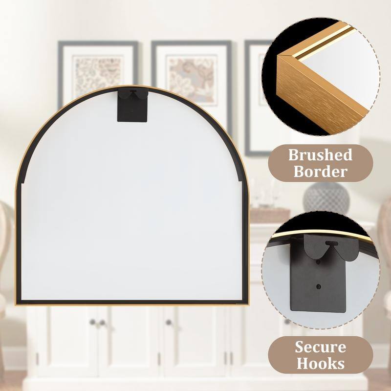 Arch Bathroom Wall Mirror Large Metal Frame Wall Mounted Mirror for Bedroom Living Room Dresser Entryway Decor