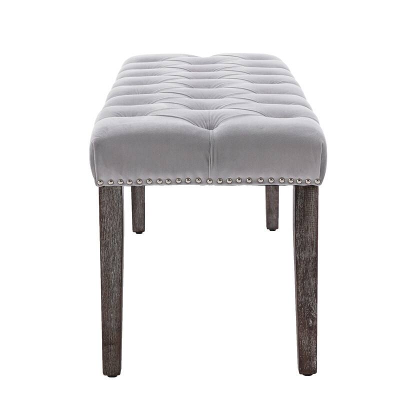 Tufted Velvet Bench Ottoman - Versatile Seating and Footrest for Living Room, Entryway, and Bedroom