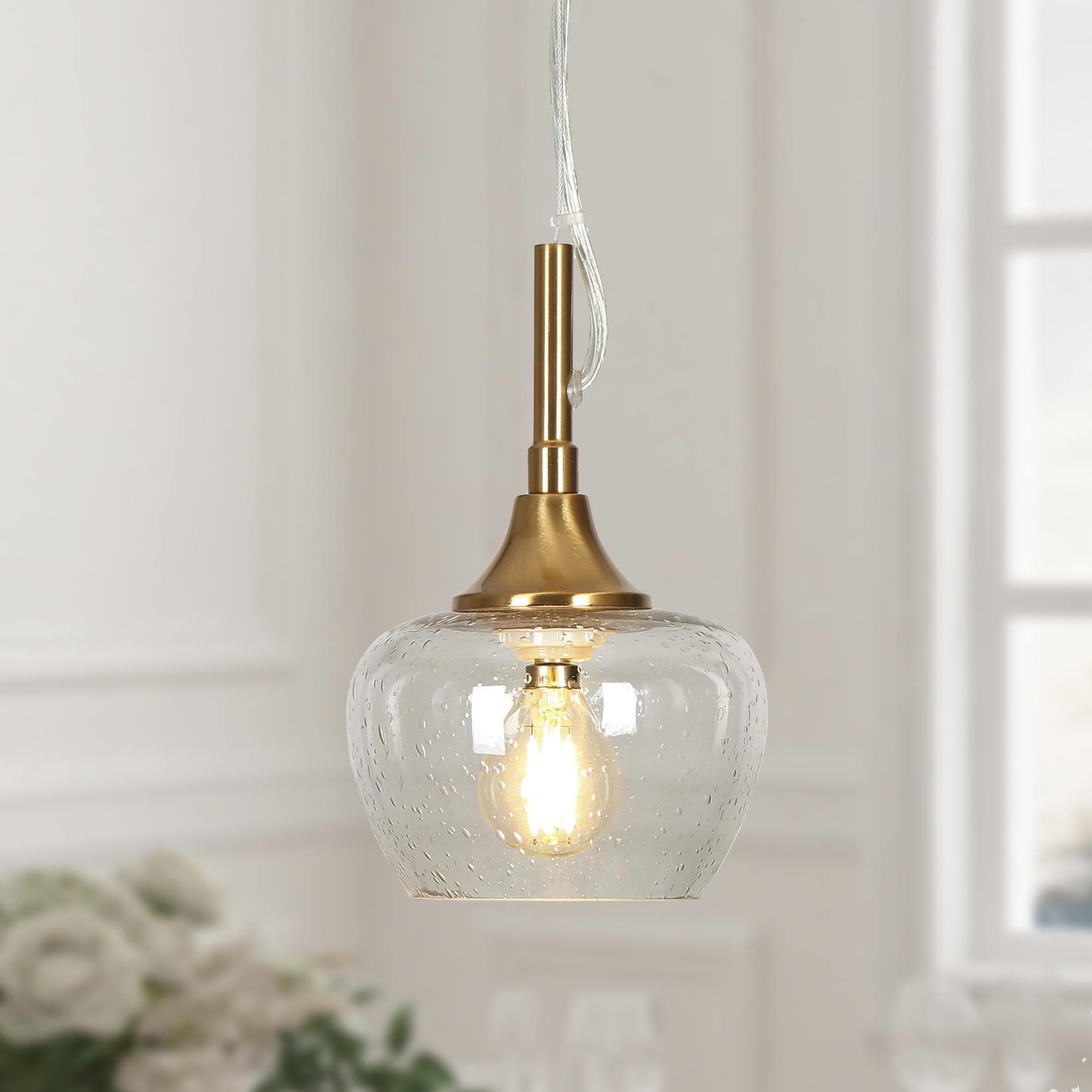 Modern 1-light Mini Gold Pendant Mid-century LED Dimmable Globe Kitchen Island Lighting - D5'' * H8''