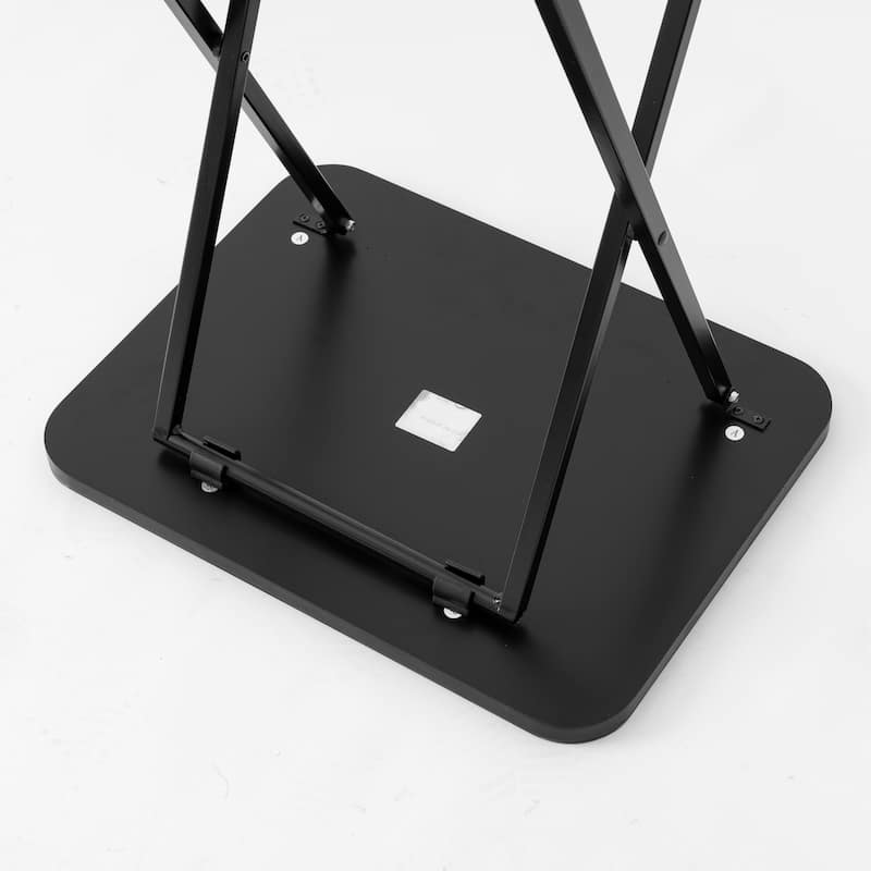 Foldable Mirrored Side Table Metal Leg End Table for Small Space