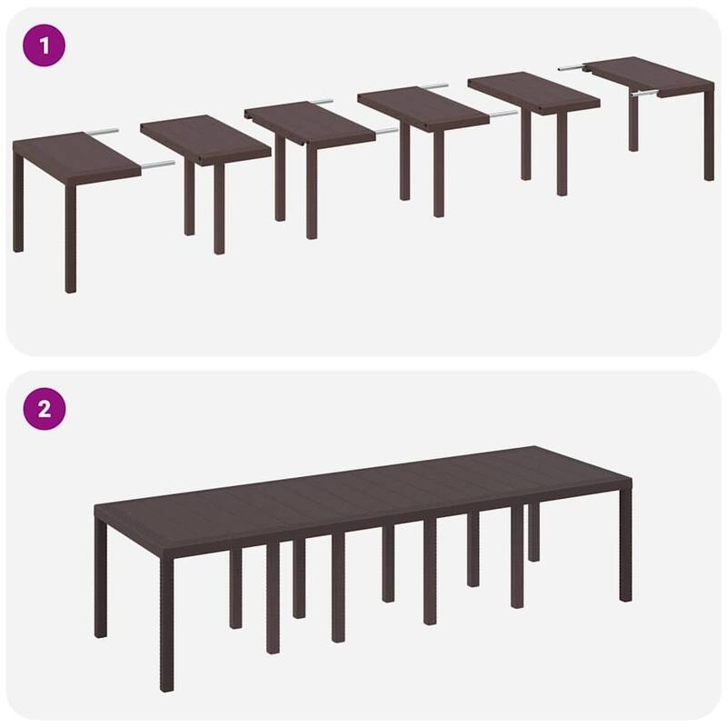 vidaXL Garden Table Anthracite/Brown poly rattan
