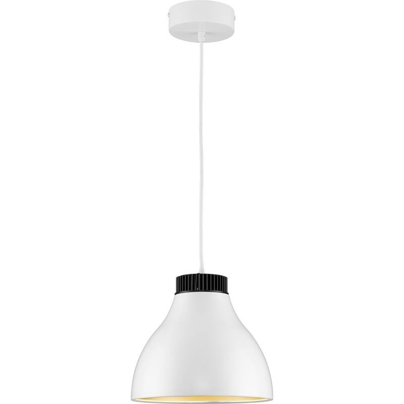 Radian LED Collection Modern Satin White Metal Pendant - 10.6 in x 10.6 in x 10 in