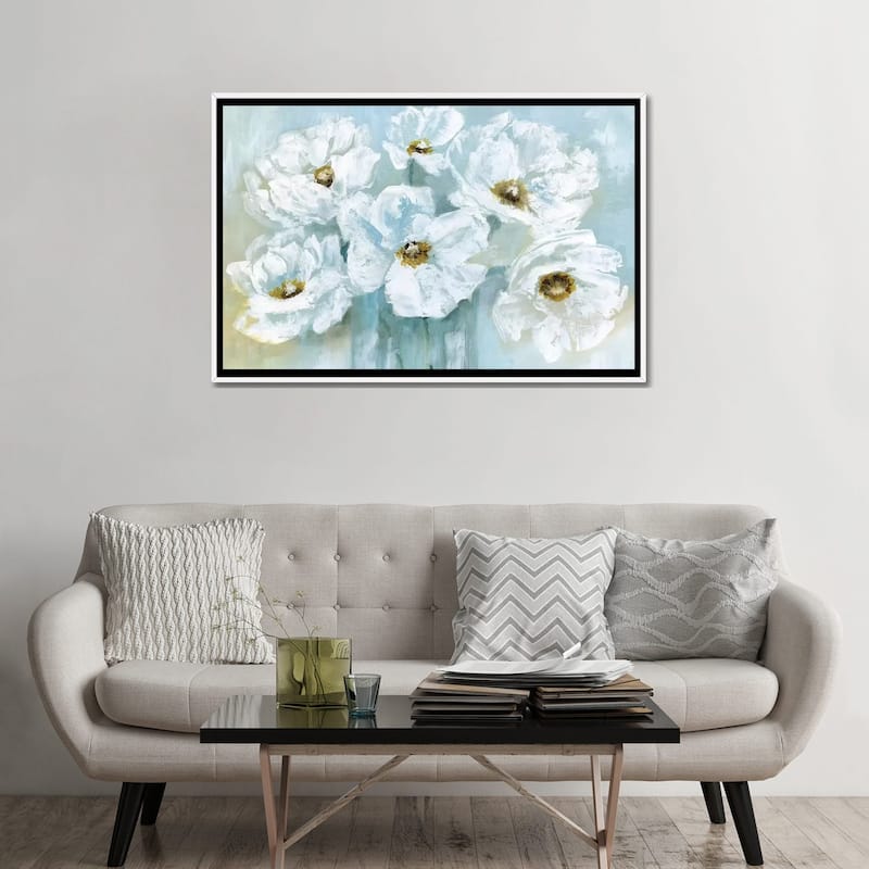 iCanvas "White Poppy Bouquet" by Nan Framed