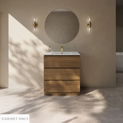 Liberte 30" Freestanding Bathroom Vanity Cabinet Without Top In Brown Oak - 30