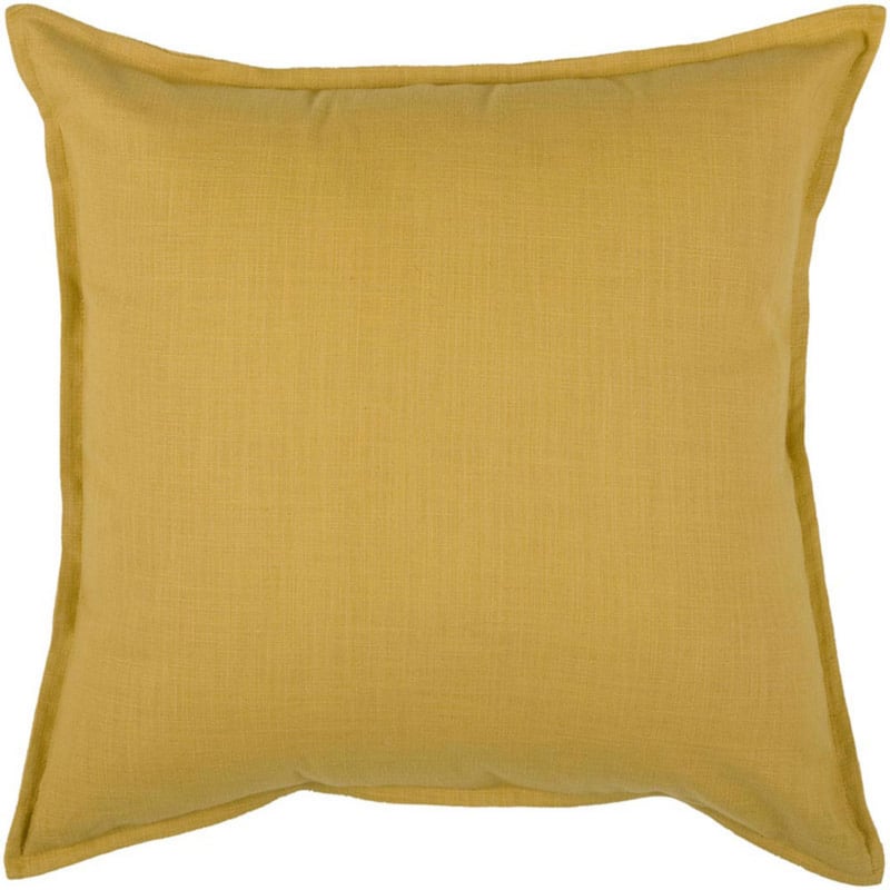 Rizzy Home Cotton Slub Solid Decorative Throw Pillow - Yellow - Down