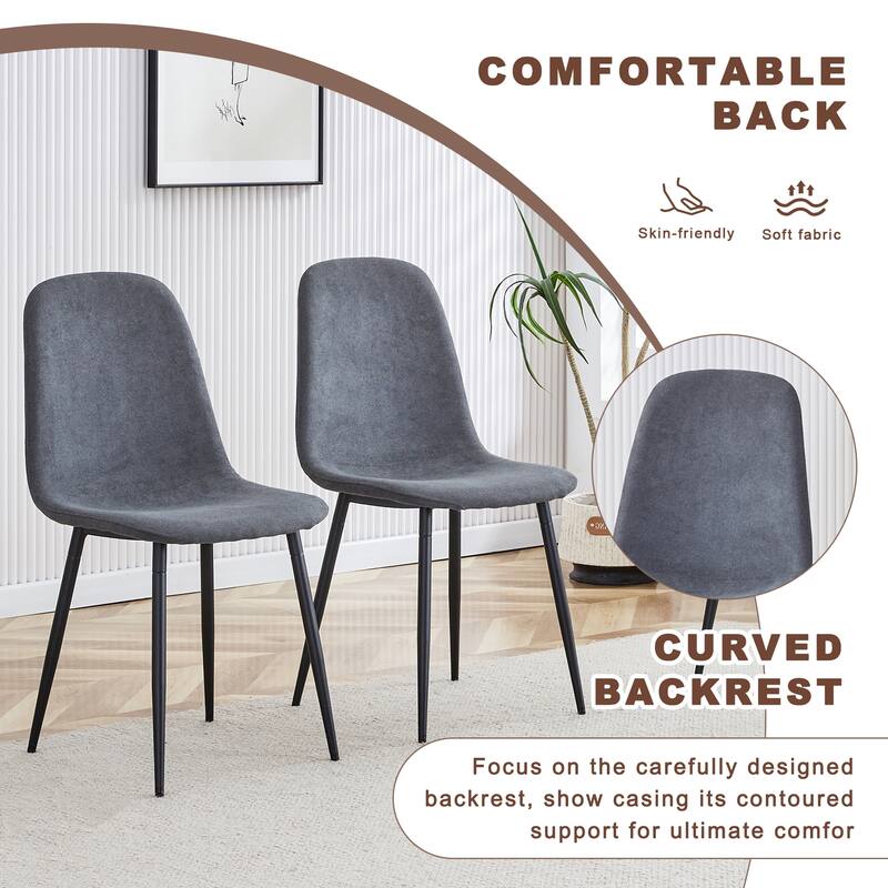5-Piece Square Folding Dining Table Set, Wooden Lifting Dining Table with Dark Gray Linen Fabric Chairs for Small Spaces