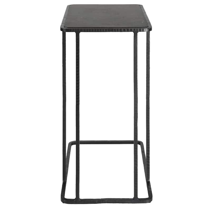 Uttermost 22905 12" Wide Iron, Plywood, and Stone End Table