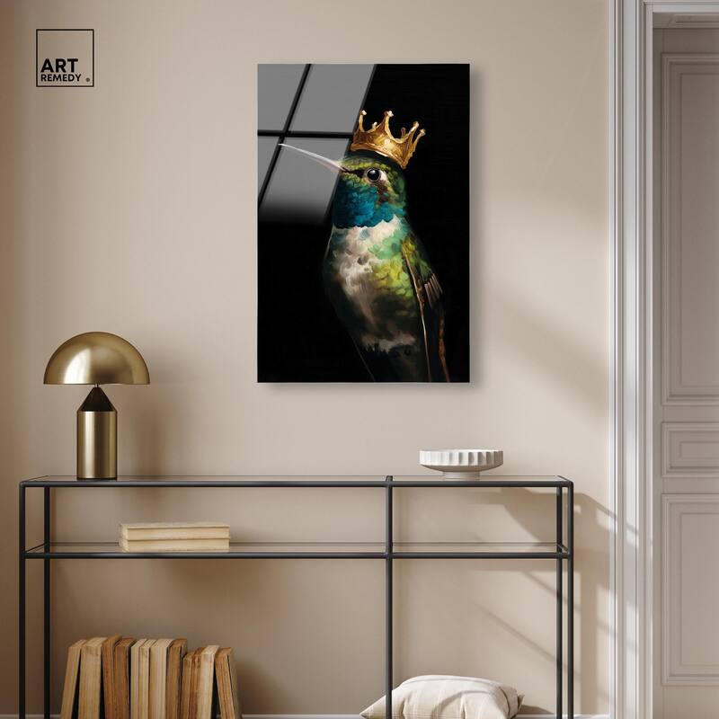 Crowned Azure Bird I Acrylic by Art Remedy, Ready to Hang