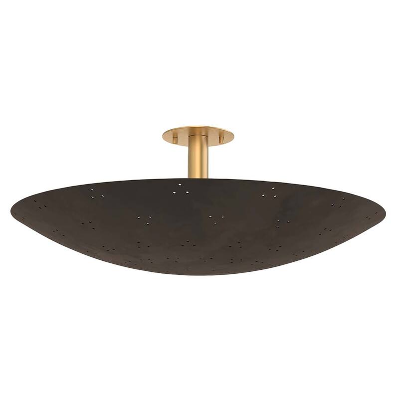 Hudson Valley Lighting 8728 Bern 3 Light 28" Wide Semi-Flush Bowl - Vintage Brass / Bronze