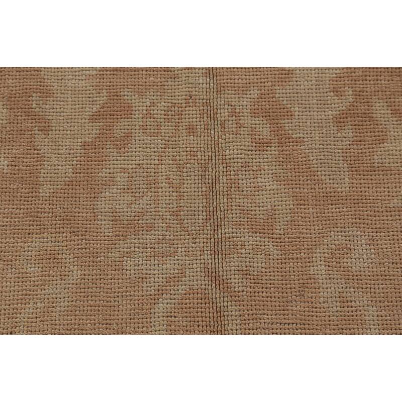 Hand Knotted Oriental 100% Wool Carpet Transitional All-Over Oranges & Rust Oushak Area Rug - 15' 7'' X 6' 8''