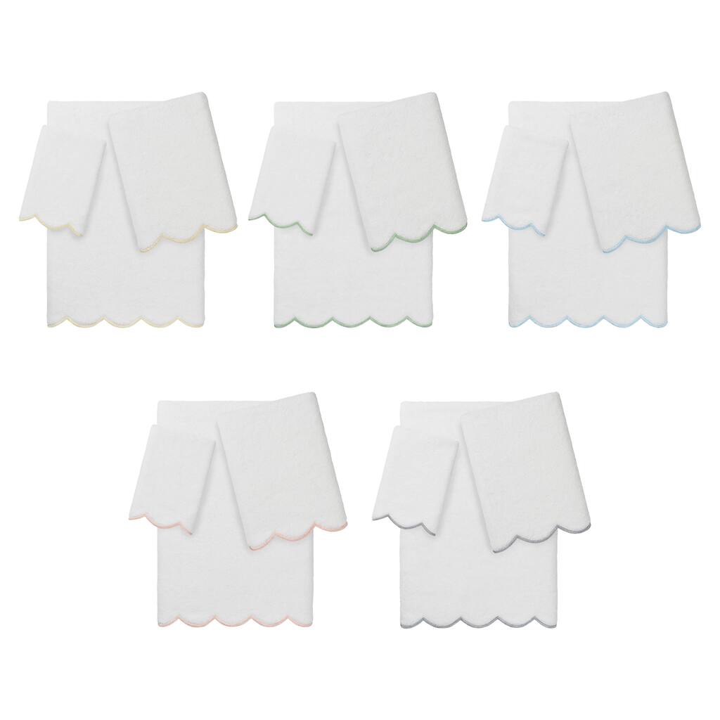 Authentic Hotel and Spa 100% Turkish Cotton ADORNIA Scallop Towel Set