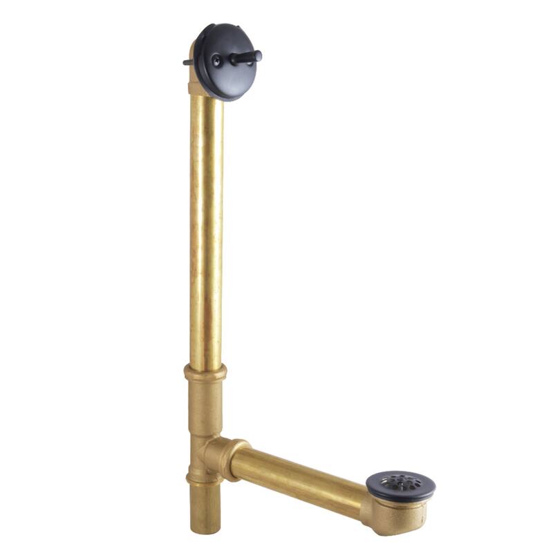 Made To Match 16" Trip Lever Waste and Overflow Drain - Matte Black