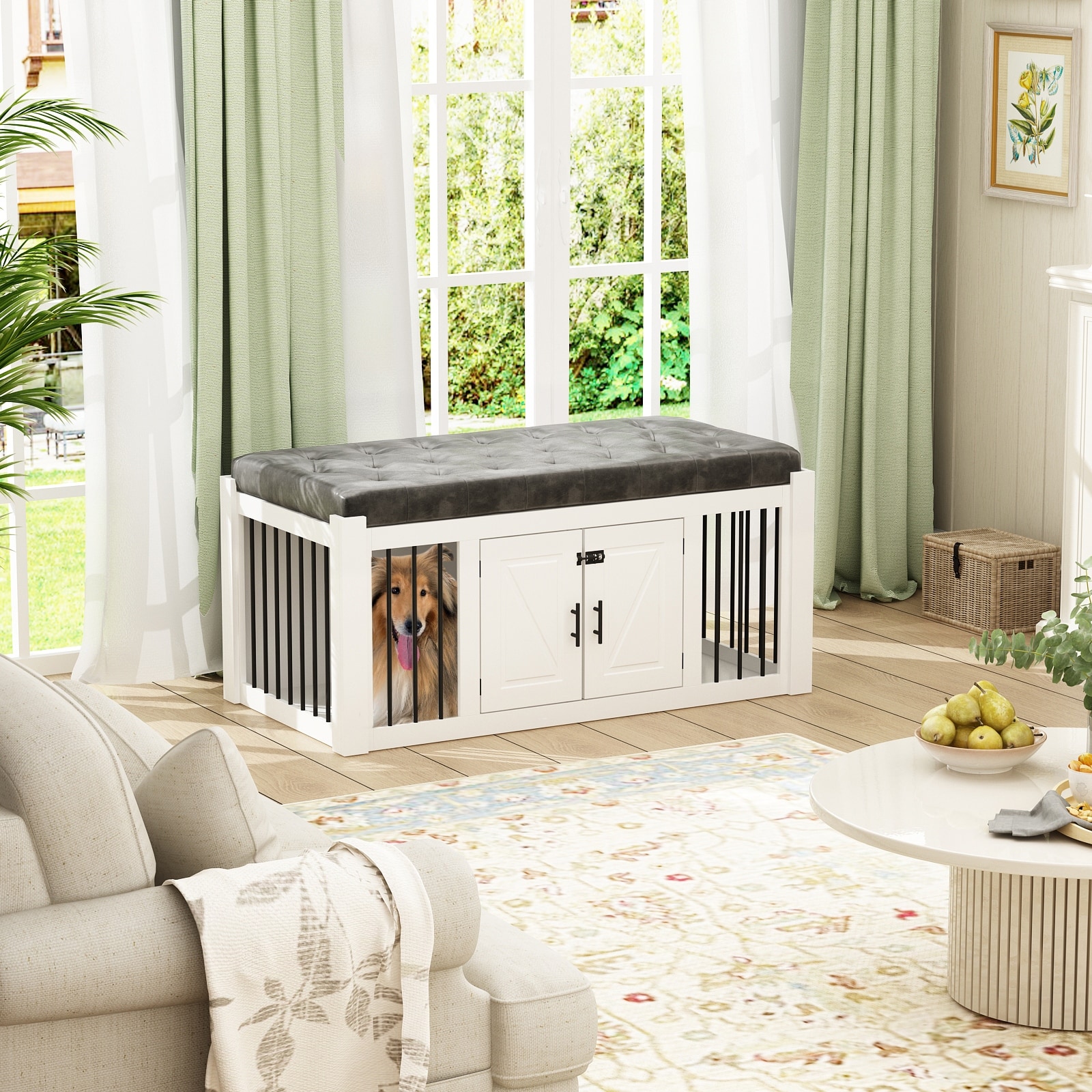 Dog kennel bench hot sale