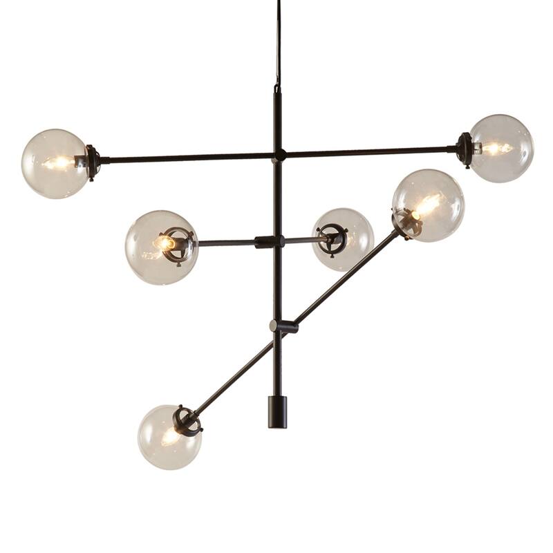 6-Light Modern Architectural Globe Sputnik Bubble Chandelier