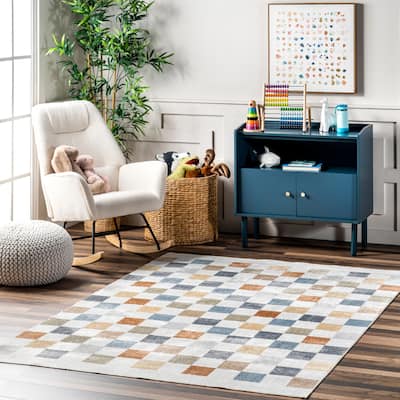 Nuloom Naya SpinClean Checkered Machine Washable Area Rug