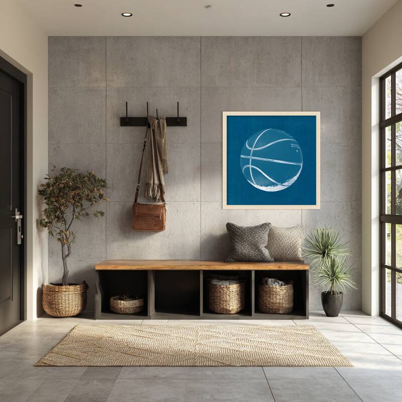 Amanti Art Framed Fabric Pinboard Ball Four Blueprint IV by Wild Apple Portfolio Printed Bulletin Board - Board Size 24 x 24