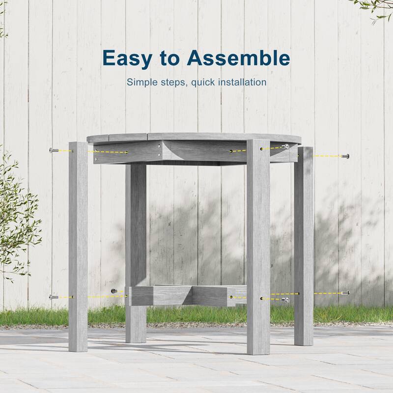 HDPE Outdoor Side Table, 220 lbs All-weather Patio End Table