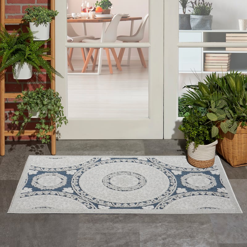 Nourison Calobra Boho Medallion Indoor Outdoor Area Rug