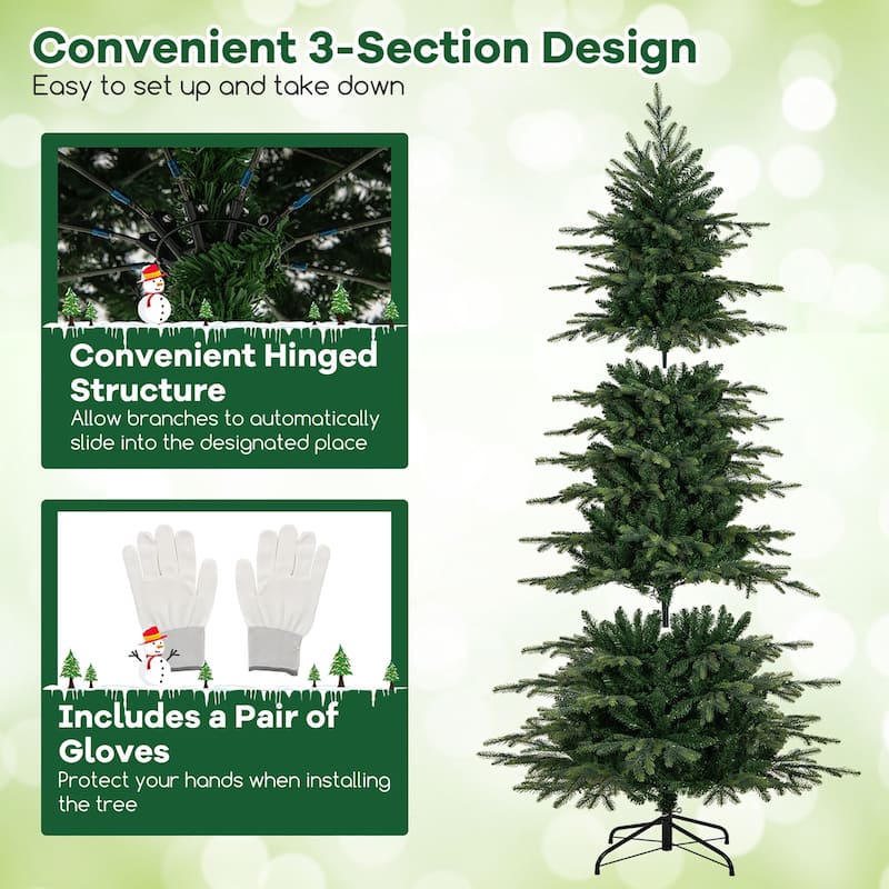 Gymax 6/7.5/9 FT Christmas Tree w/714/1162/1770 Branch Tips