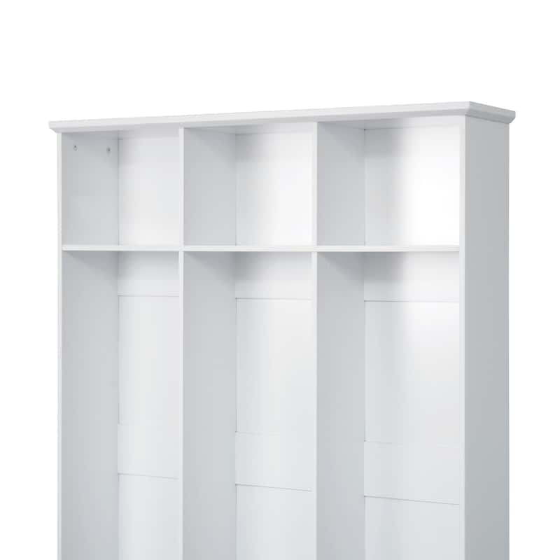 40.2" Modern Coat Rack with 3 Shelves and Drawers,Storage Bench