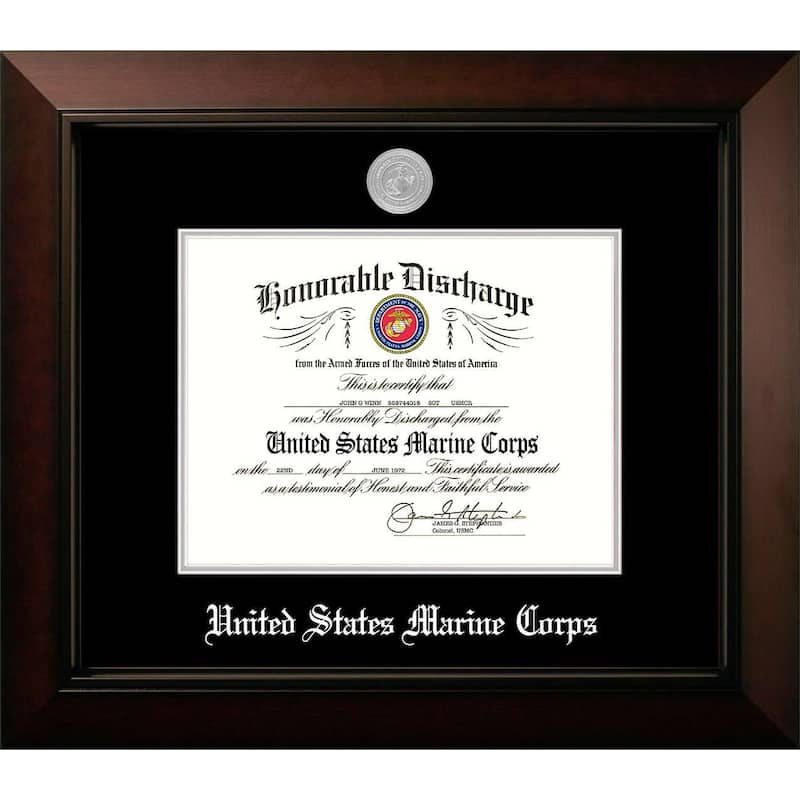 Patriot Frames Marine 8.5x11 Discharge Legacy Frame with Silver Medallion