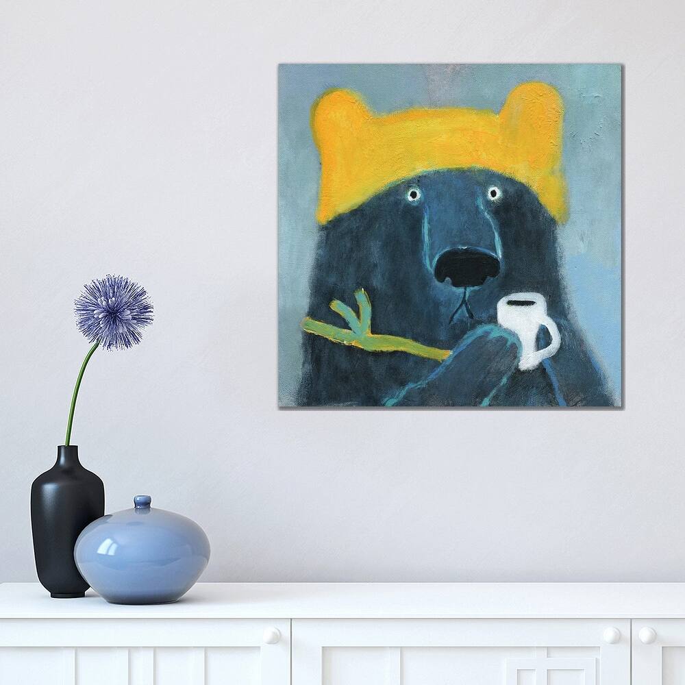 iCanvas "Blue Bear In The Yellow Hat" by Natalia Shaloshvili Canvas Print