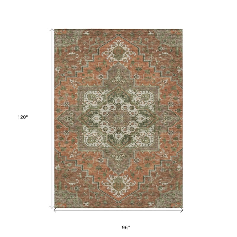 HomeRoots Oriental Traditional Rectangle Outdoor Rug