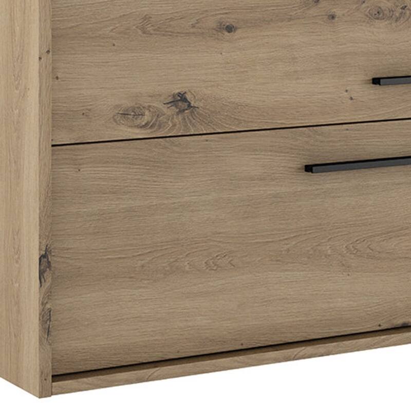 HomeRoots 40" Natural Wood Floating Bathroom Vanity With White Sink And Two Drawers - 40.00 in. x 24.60 in. x 21.60 in.