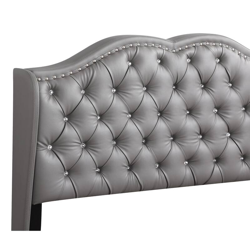 Joy Jeweled Tufted King Panel Bed