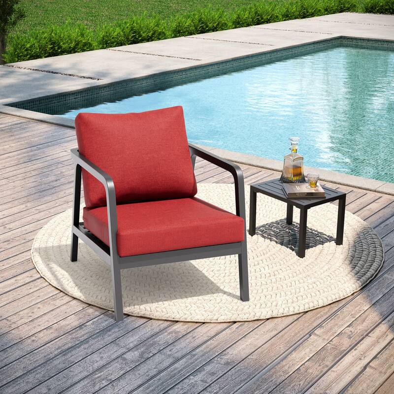 24''x24'' Outdoor Patio Seat Cushion Set with Removable Cover