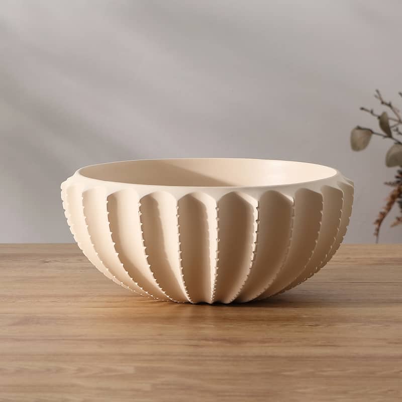 SAFAVIEH Home Atzaro 5-inch Scalloped Resin Bowl - 13"W x 13"D x 6"H
