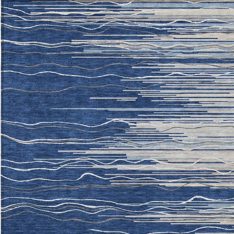 HomeRoots Striped Transitional Rectangle Outdoor Rug