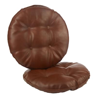 Klear Vu St. Germain Faux Leather Barstool Cushion Set, Set of 2