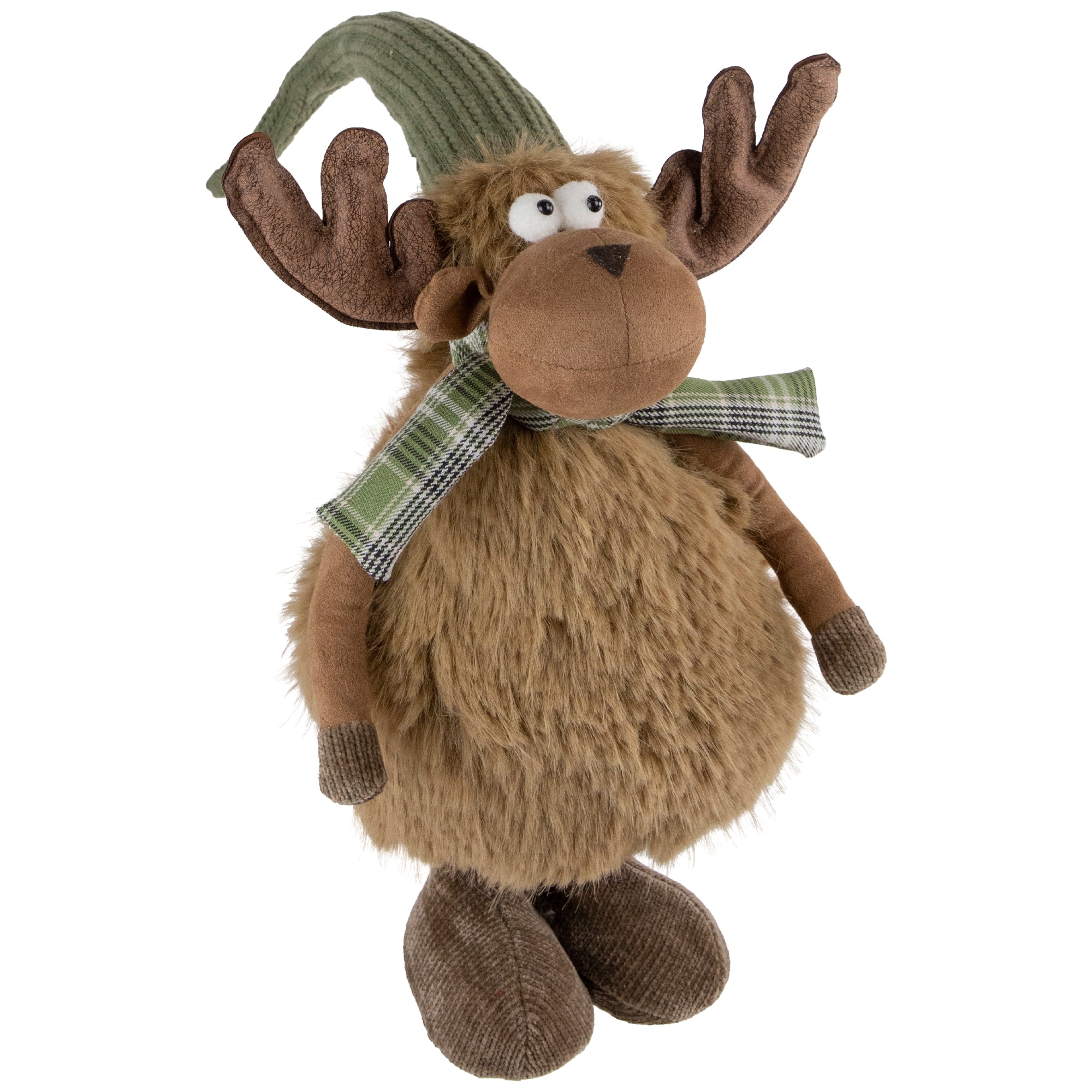 Whimsical Standing Moose with Plaid Scarf Christmas Decoration - 13