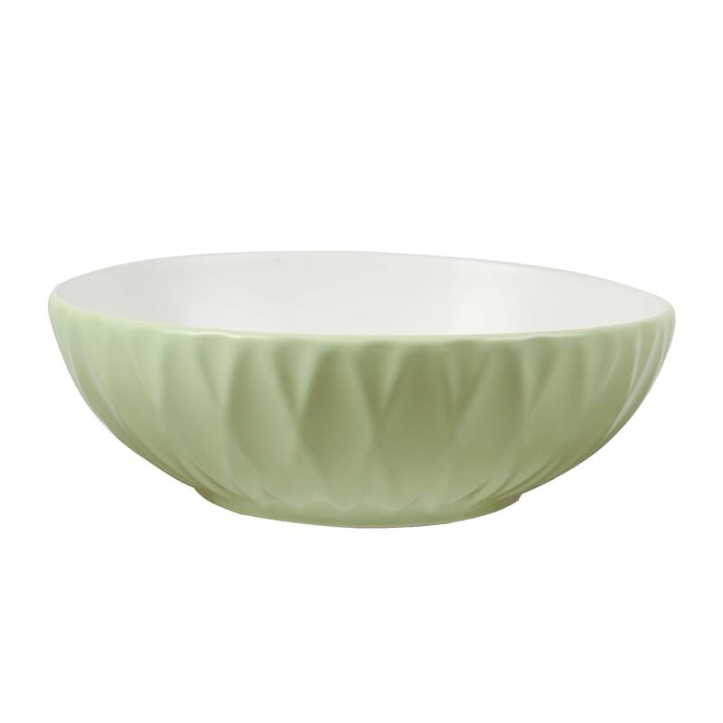 16 inch Round Ceramic Vessel Bathroom Sink - Modern Textured Bowl Design - 16" Round
